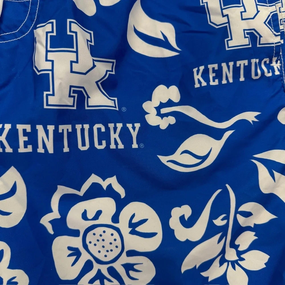 Wes and Willy Kentucky Wildcats Swim Trunks Mens 2XL Blue Floral NCAA‎ Shorts
